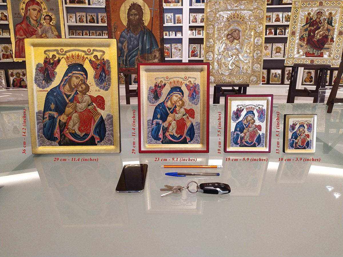Archangel Michael - Wooden icon in canvas with gold background on carved wood - Mount Athos - Image 4