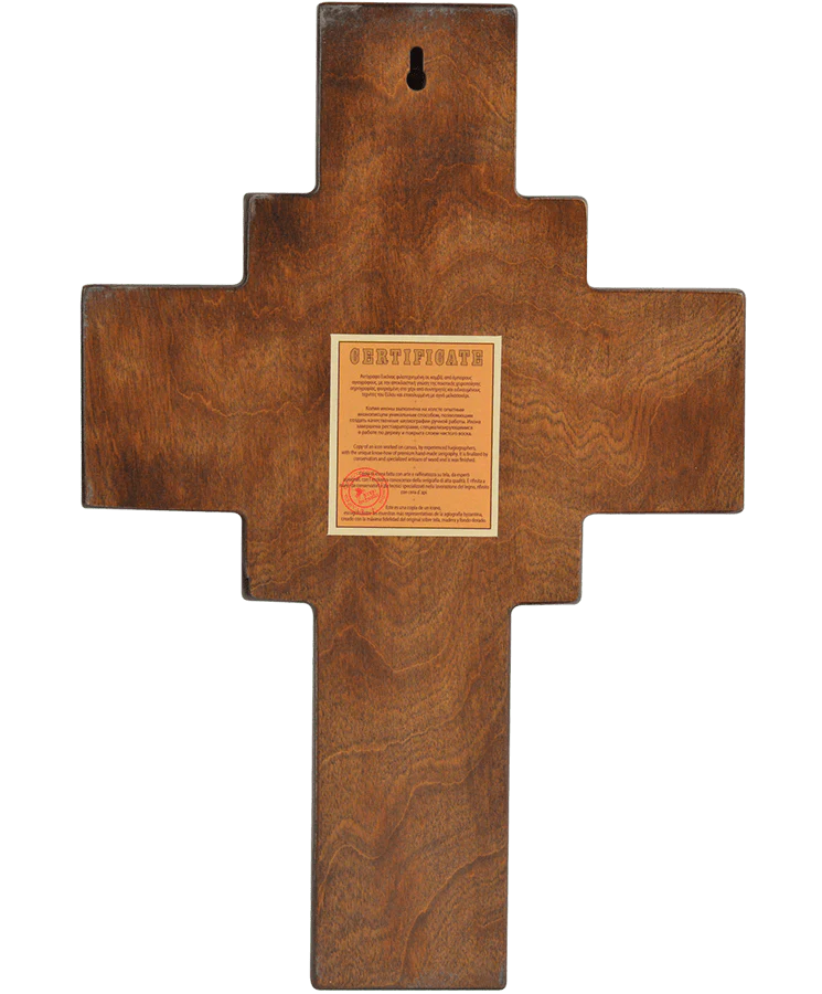 Wooden Holy Cross – The Crucifixion of Jesus Christ & Orthodox Icon Scenes of His Life - Image 3