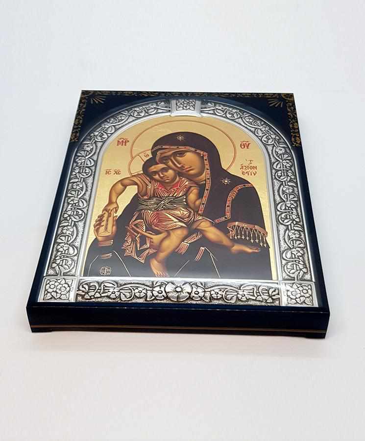 Saint Nektarios - Metallic icon on wood locally gold plated - Mount Athos - Image 4
