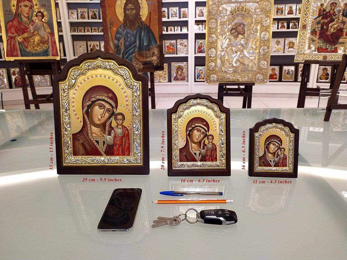 Virgin Mary Perpetual Help - Silver icon on wood, locally gold plated - Mount Athos - Image 4